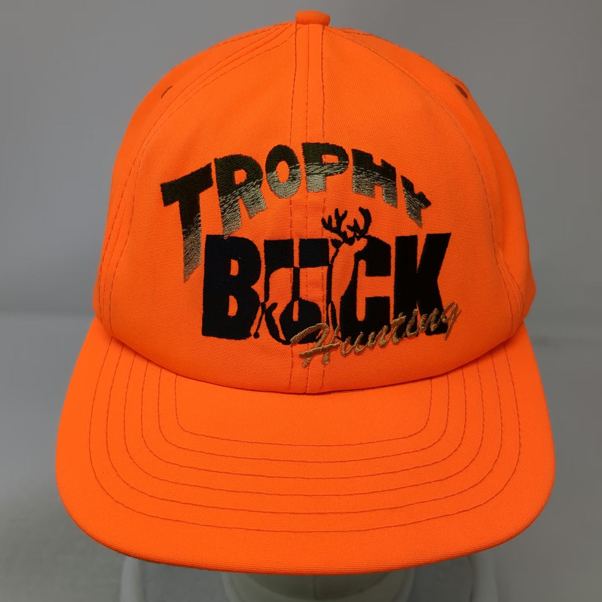 Paramount Snapback Orange Trophy Buck Hunting Deer Hat Green Underbrim Vintage