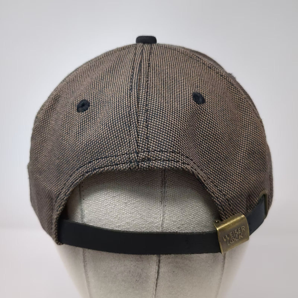 K-Products Weiser Lock Baseball Cap Brown Black Twill Strapback Hat OS Made USA