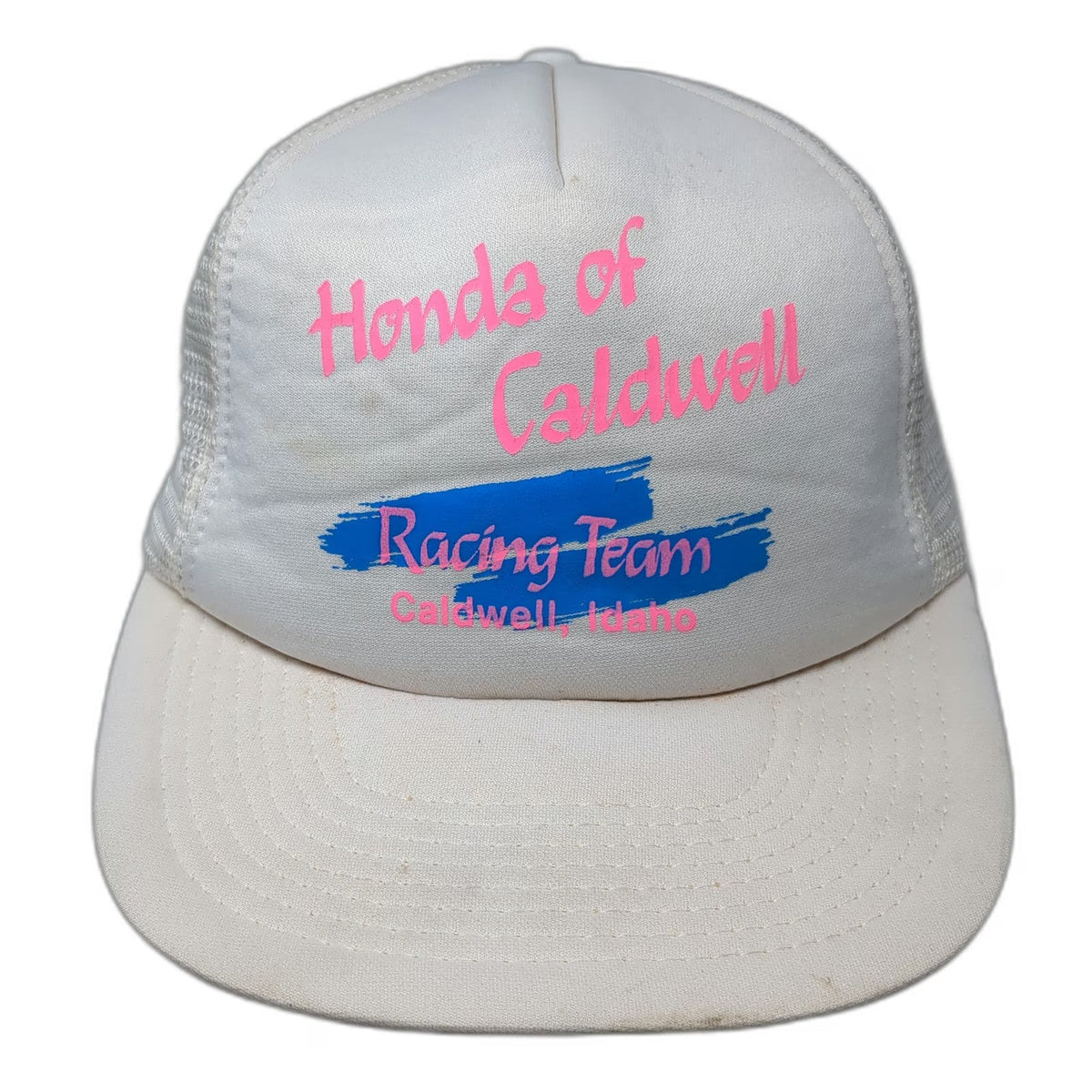 Honda of Caldwell Racing Team Trucker Hat White One Size Idaho Mesh Snapback