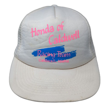 Honda of Caldwell Racing Team Trucker Hat White One Size Idaho Mesh Snapback