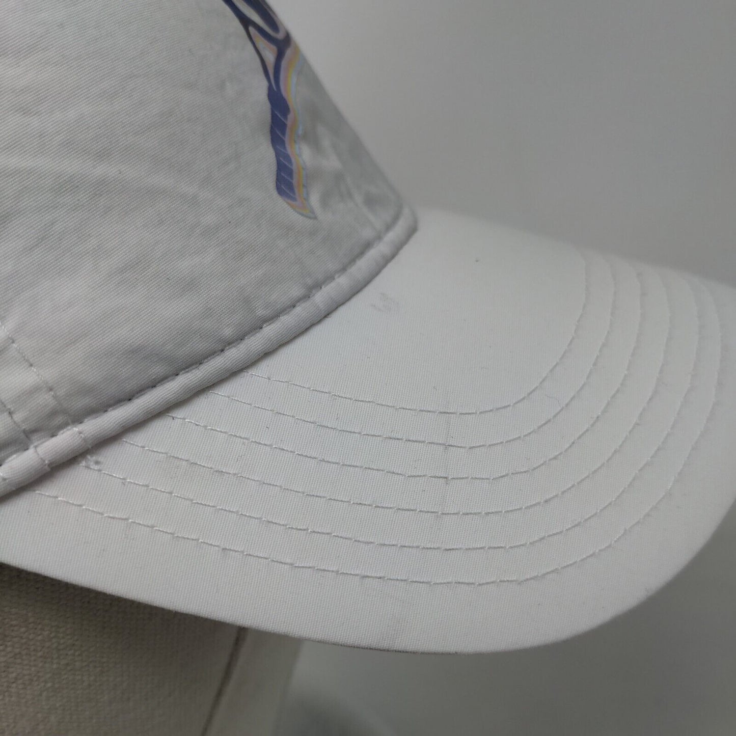 Love Strapback Hat White One Size Adjustable Graphic Print Vented Holes Nylon