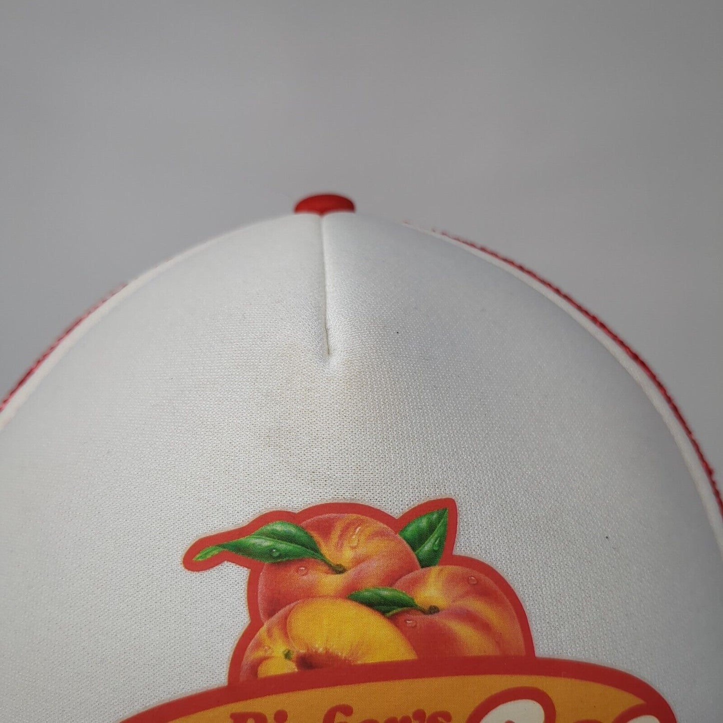 Bieber's Peaches Snapback Rope Trucker Hat Red One Size Mesh Back Otto