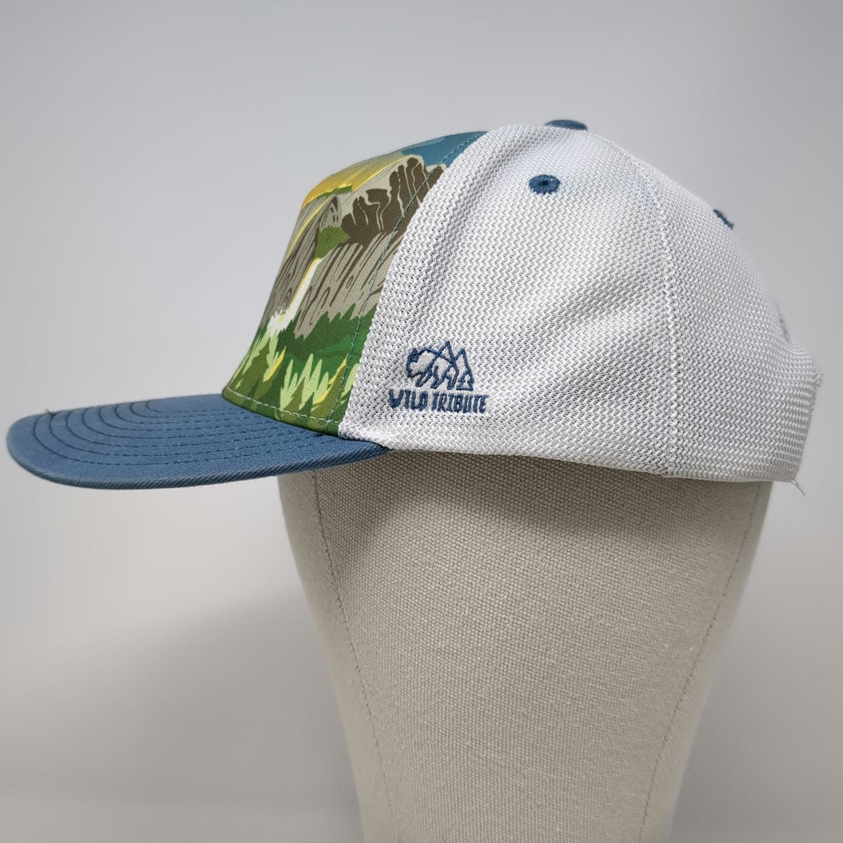 Wild Tribute Trucker Hat Blue White One Size Yosemite National Park Landscape