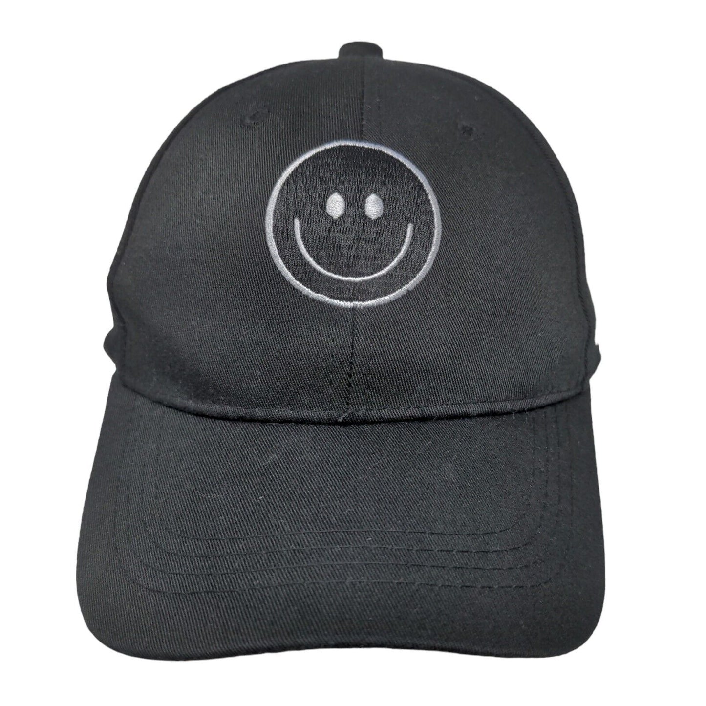 Unbranded Men's Slideback Hat Black Adjustable Embroidered Smiley Faith Logo