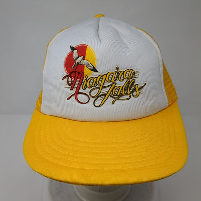 Niagara Falls Snapback Trucker Hat OSFA Orangish-Yellow Mesh Back