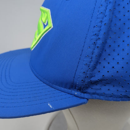 Superman Snapback Hat Blue One Size Adjustable Embroidered Breathable 6 Panel
