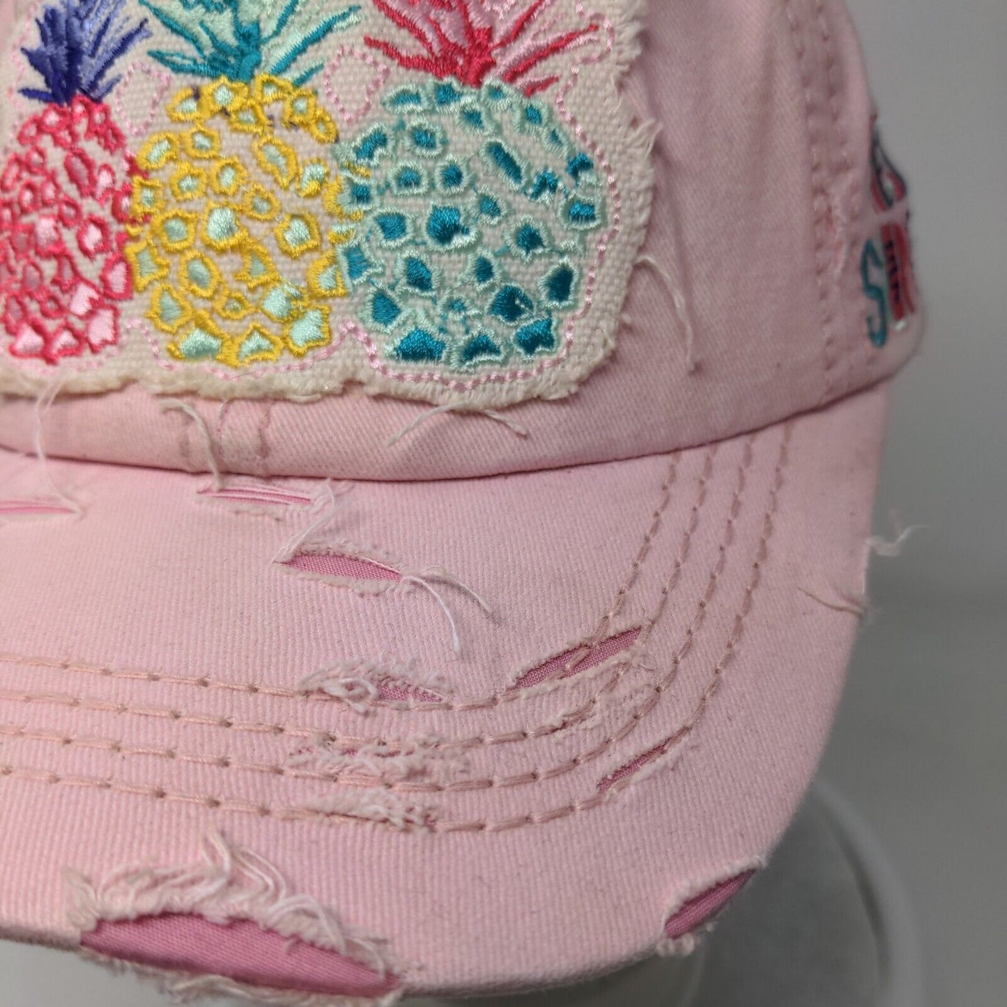 Pineapple Hello Summer Strapback Hat Pink One Size 4350 District