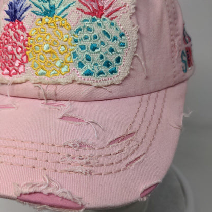 Pineapple Hello Summer Strapback Hat Pink One Size 4350 District