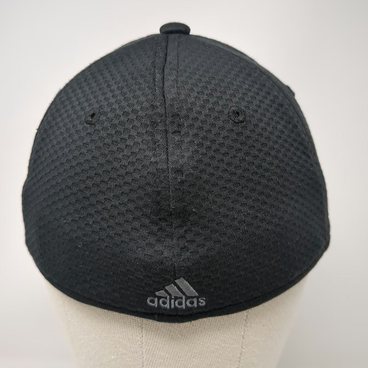 Adidas Baseball Cap Black M Fitted Mesh A-Flex Gray Stretch Fit Logo Hat