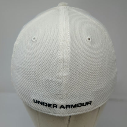 Under Armour Baseball Cap White L Fitted Blitzing Embroidered Logo Classic Fit