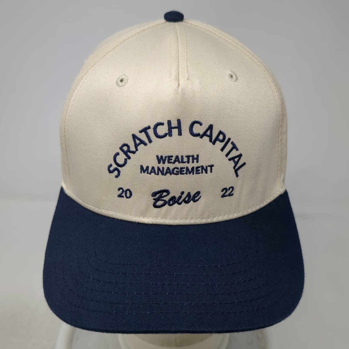 Otto 5 Panel Beige Blue One Size Snapback Hat Boise Scratch Capital Wealth