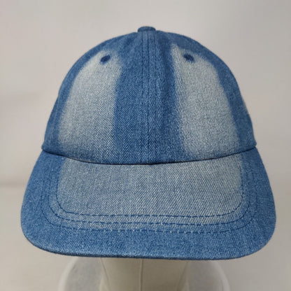 Unbranded Denim Slideback Hat Blue One Size Leather Strap 6 Panel Blank
