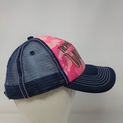 Simply Southern Women's Slideback Mesh Back Hat Blue Pink Camo Trophy Wife Funny