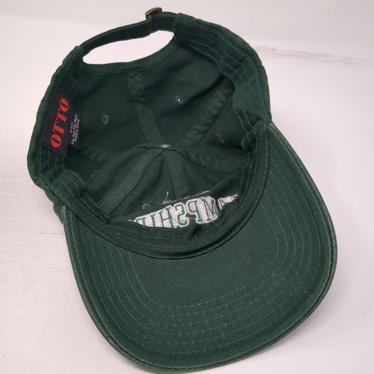 Otto Baseball Cap Green One Size New Hampshire Embroidered Slideback Cotton Hat