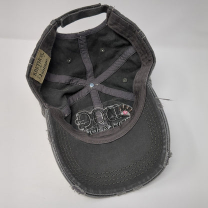 Dog Mom Strapback Hat Gray OS Adjustable Embroidered Distressed KB ETHOS Vintage