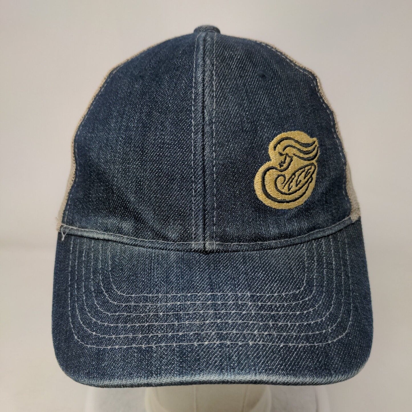 Panera Bread Strapback Trucker Hat Blue OS Adjustable Embroidered Mesh Back