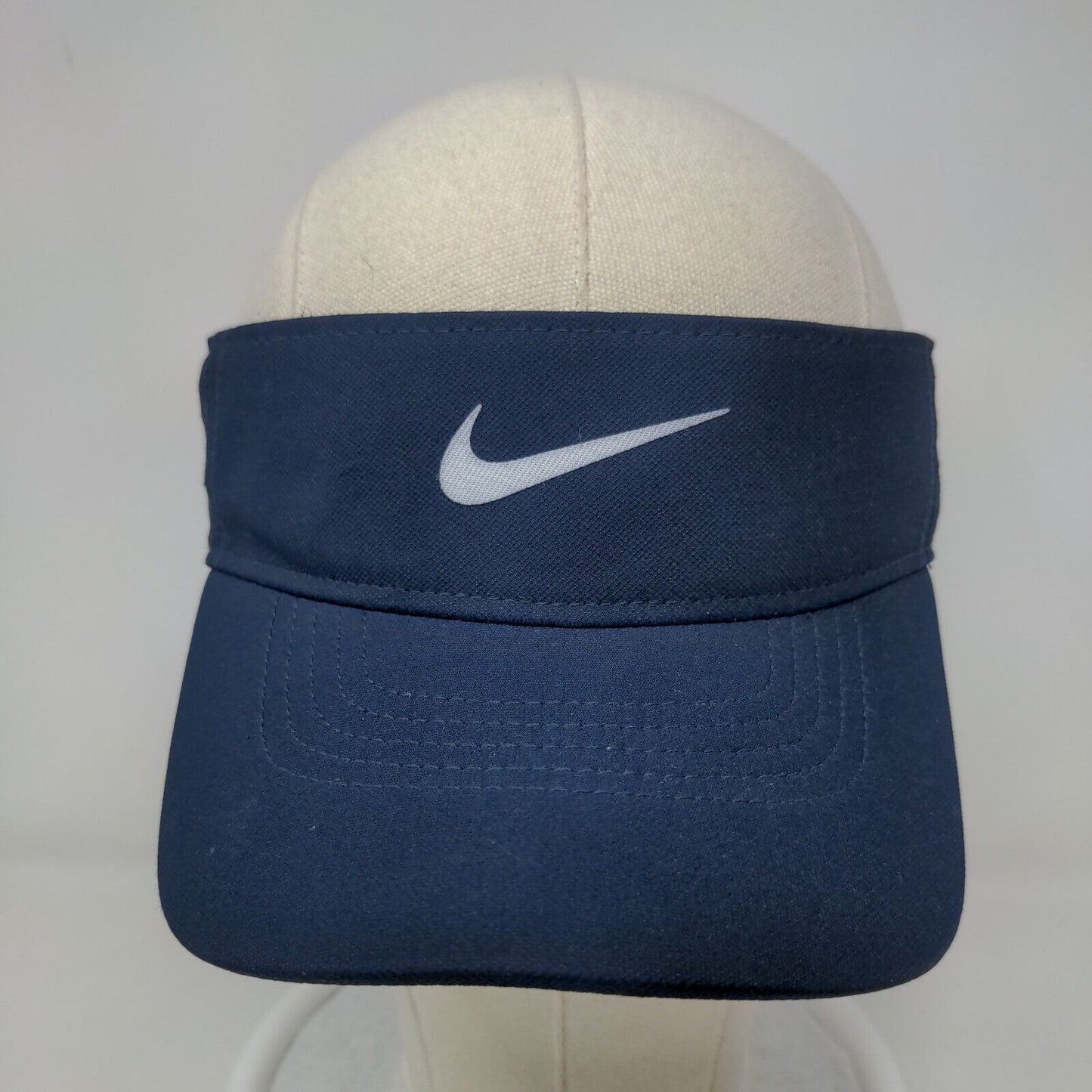 Nike Men's Strapback Sun Visor Cap Hat Blue Adjustable Graphic Swoosh