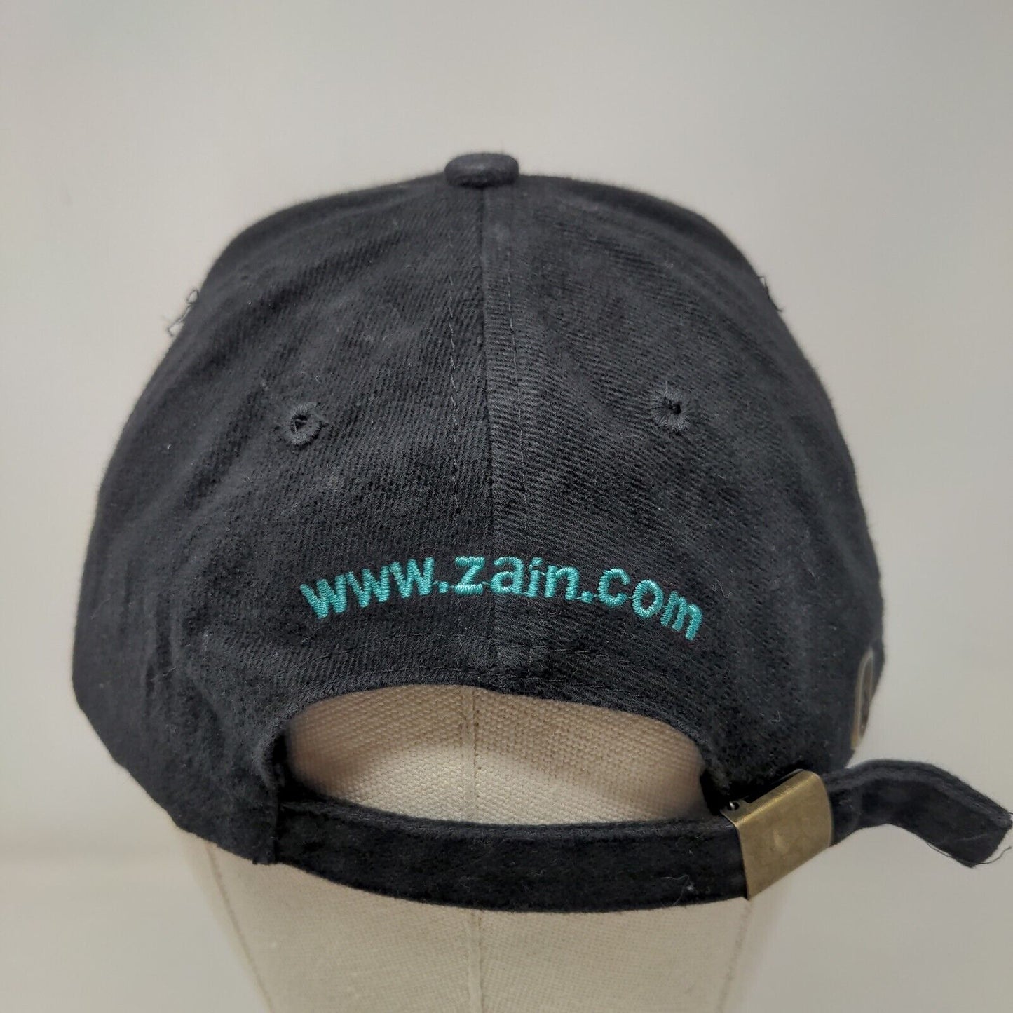 Zain Slideback Hat Black One Size Embroidered Adjustable Vent Holes