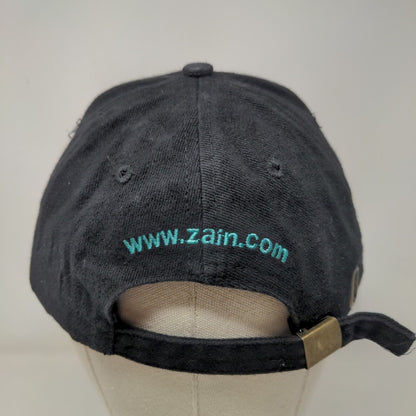 Zain Slideback Hat Black One Size Embroidered Adjustable Vent Holes