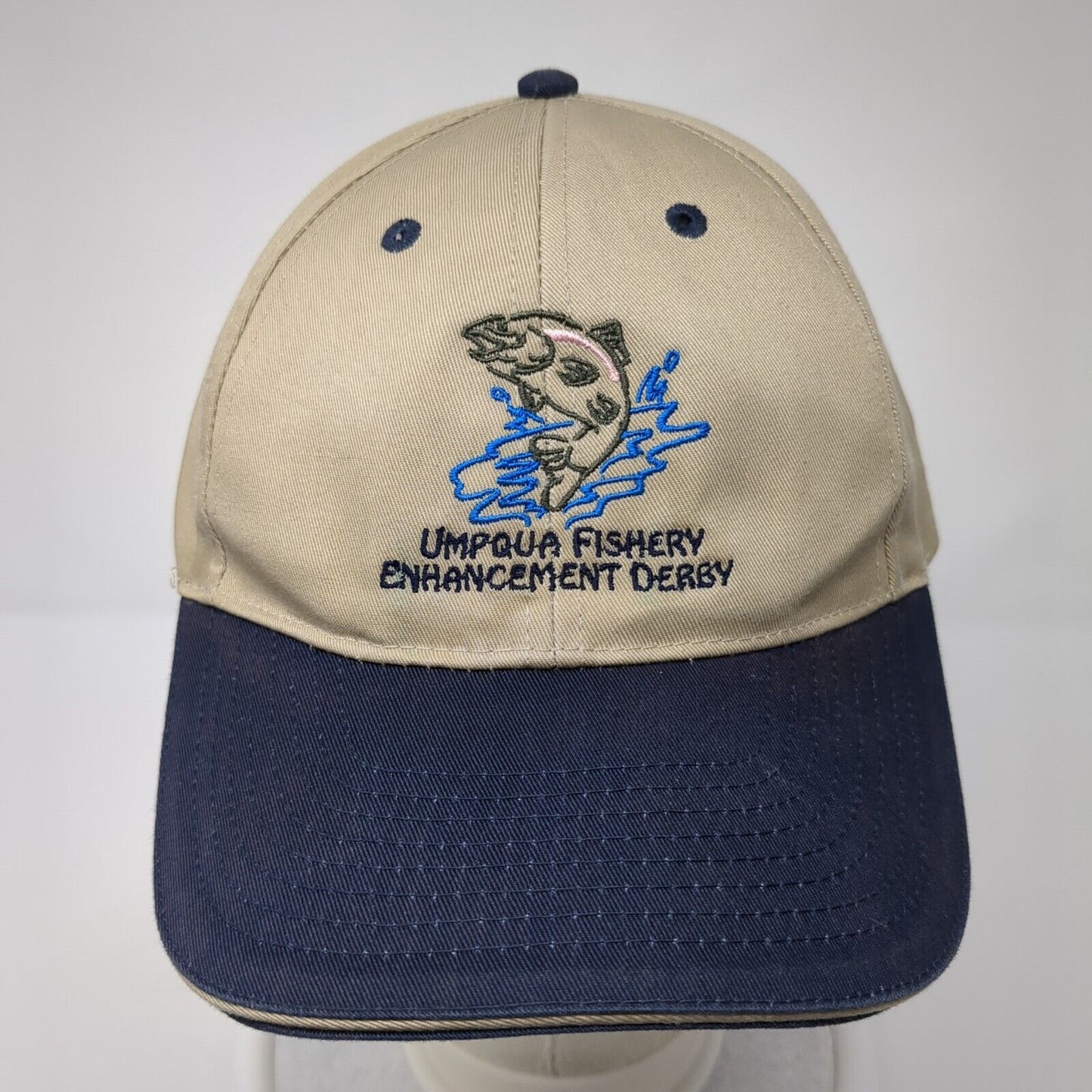 Umpqua Fishery Enhancement Derby Strapback Hat Tan OS Adjustable Peterson CAT