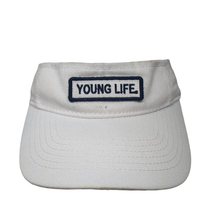 Young Life Patch Slideback Visor Hat White One Size Adjustable Legacy