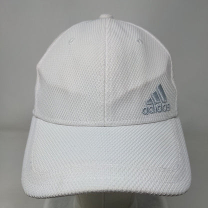 Adidas Fitted Hat White S/M Embroidered Logo A-Flex Vented Holes 6 Panel