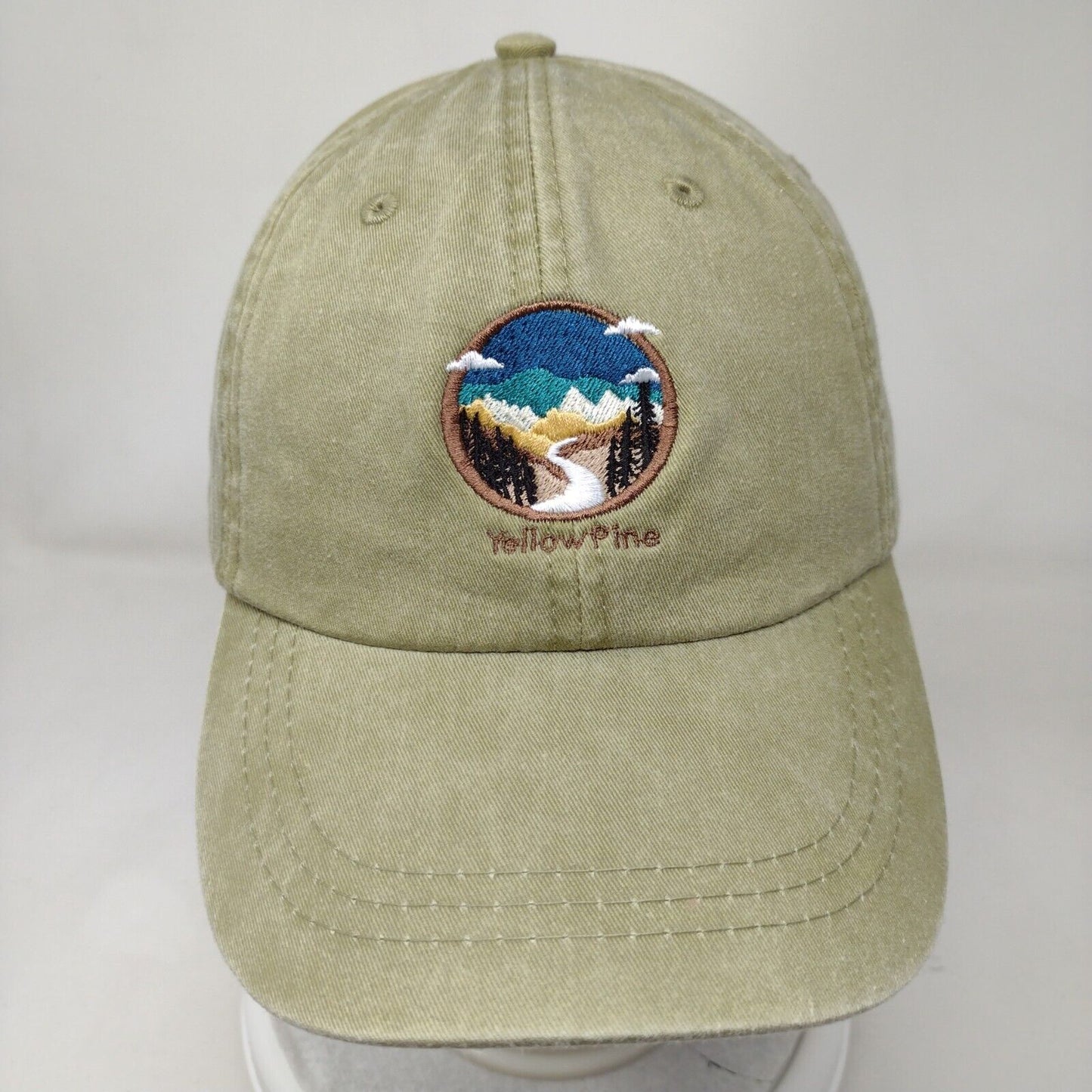 Yellow Pine Slideback Hat Tan One Size Adjustable Embroidered 6 Panel Adams
