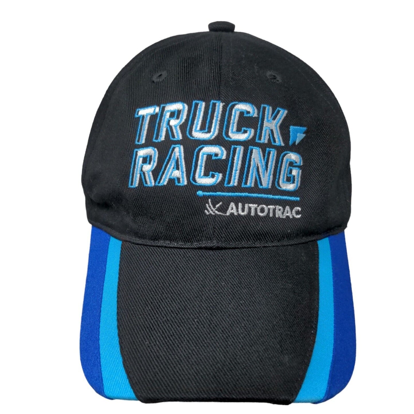 Truck Racing Autotrac Strapback Hat Black One Size Adjustable Embroidered
