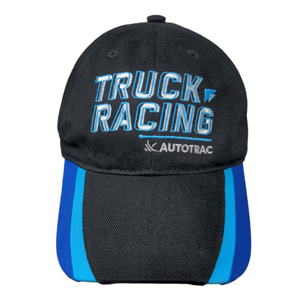 Truck Racing Autotrac Strapback Hat Black One Size Adjustable Embroidered