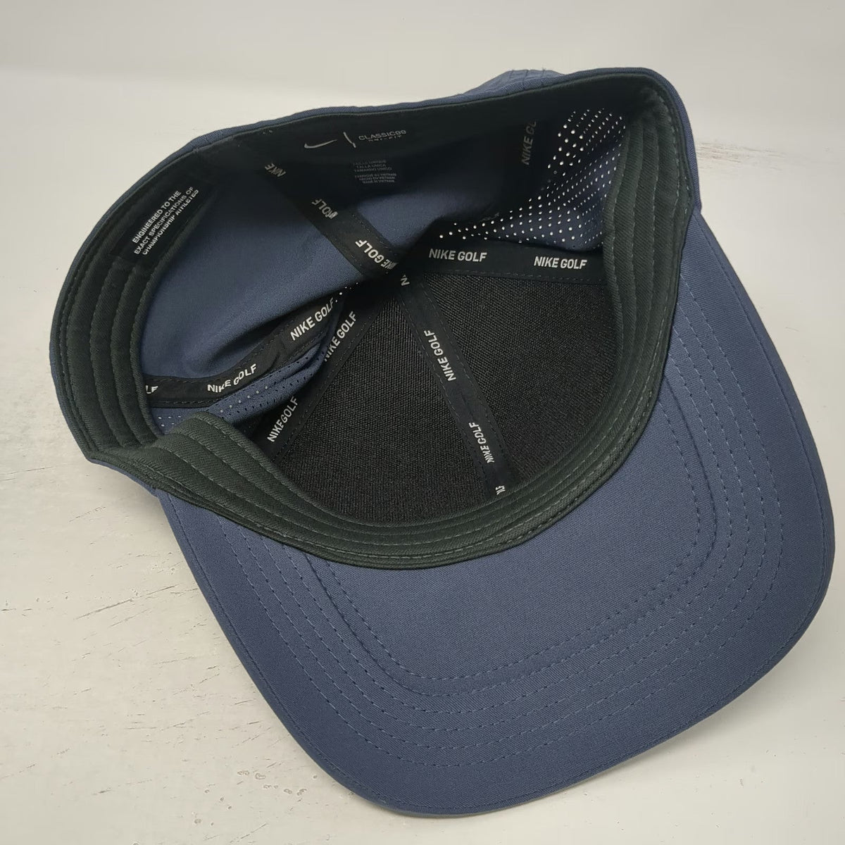 Nike Baseball Cap Gray One Size Hat Dri-FIT Perforated Pink Swoosh Classic 99