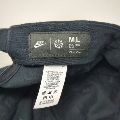 Nike Baseball Cap Black L Slideback Strap Embroidered Swoosh Logo Cotton Hat