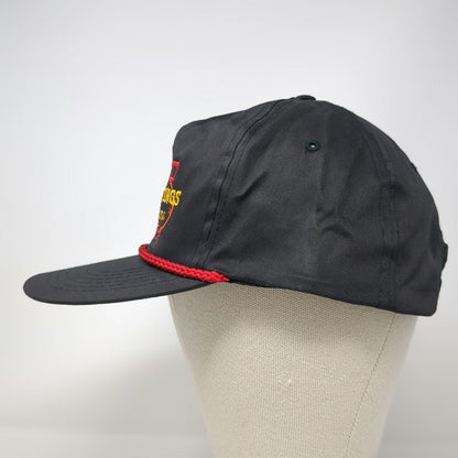 Black 5 Panel One Size Rope Hat Snapback Eagle Wings Inc Aviation Burns OR