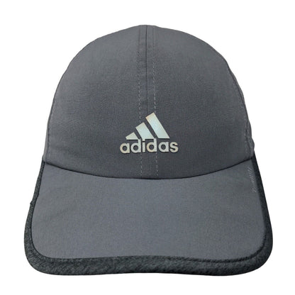 Adidas Strapback Hat Gray One Size Adjustable Breathable Vented Holes 6 Panel