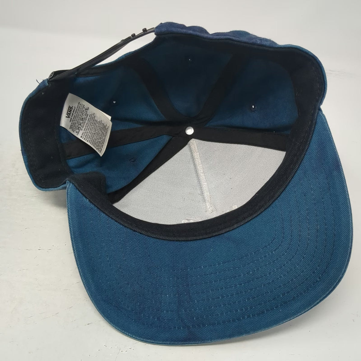 Vans Snapback Blue Hat One Size Acid Wash Embroidered 1966 OTW Logo Skateboard