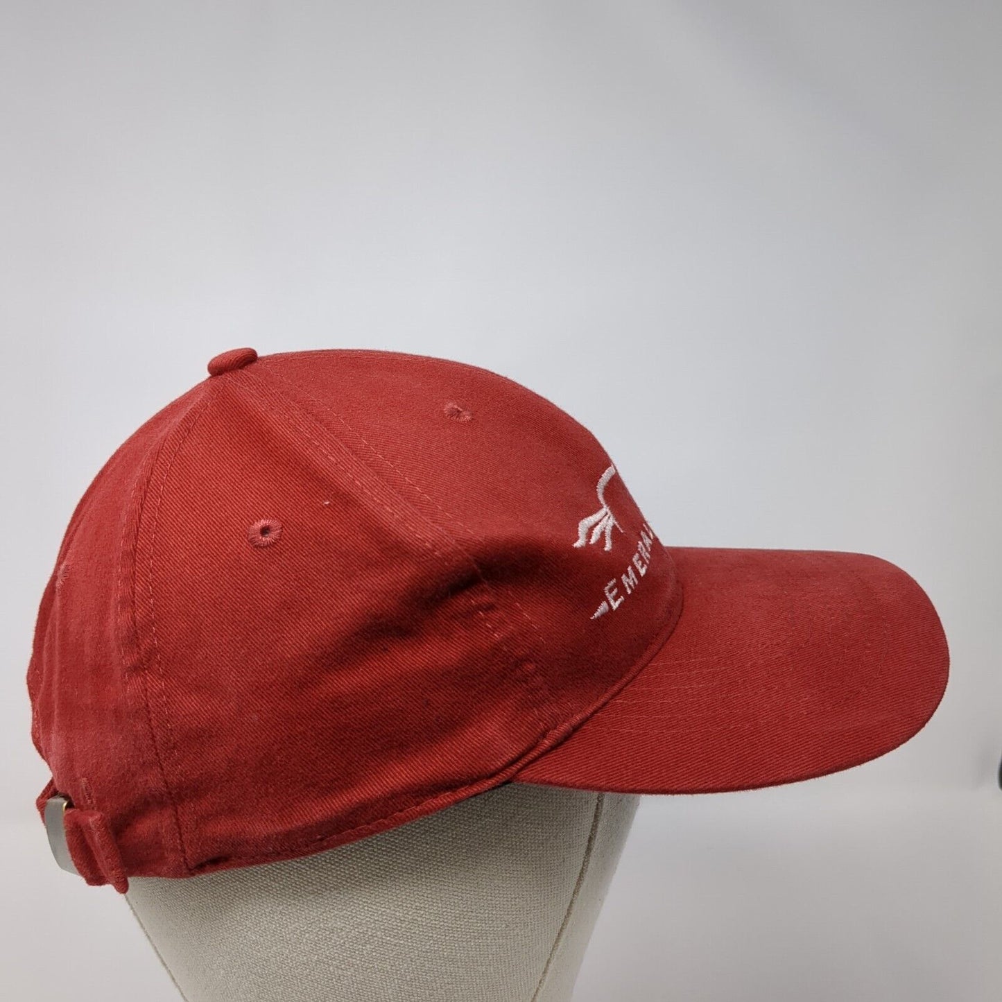 Emerald Downs Slideback Hat Red One Size Adjustable Embroidered Vented Holes