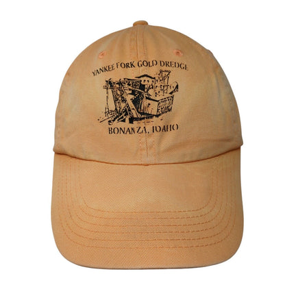Yankee Fork Gold Dredge Bonanza Idaho Strapback Hat Orange Adjustable 6 Panel