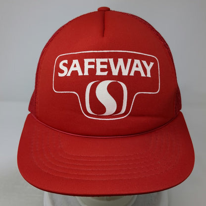 Yupoong Safeway Red One Size Trucker Hat Mesh Snapback Polyester Foam Front