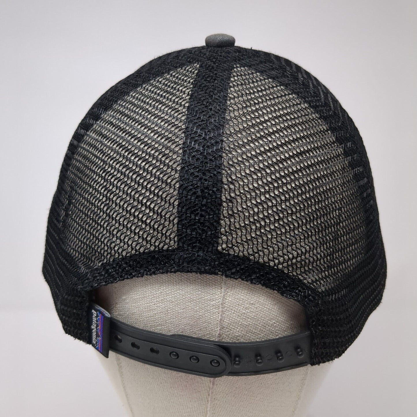 Patagonia Snapback Trucker Hat Black OS Adjustable Embroidered Mesh Back