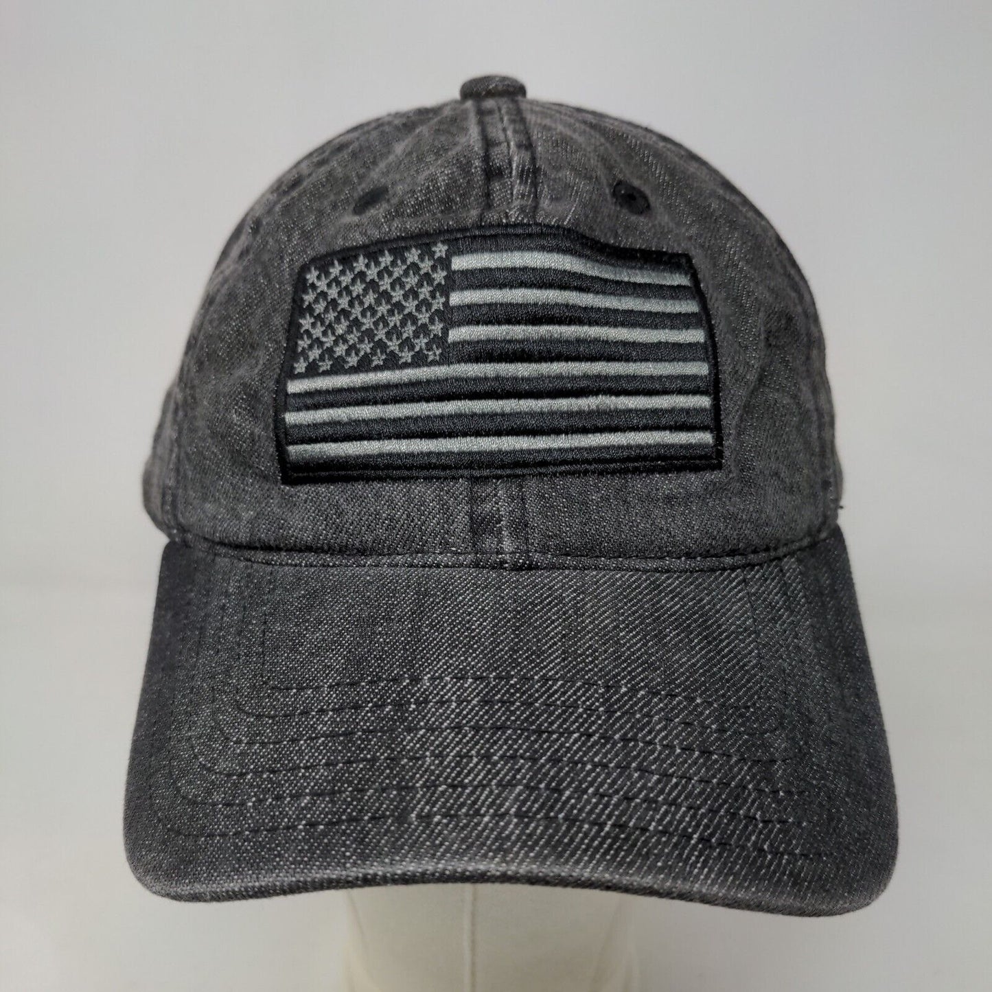 Unbranded Men's Snapback Hat Gray OS Embroidered American Flag Logo Patriotic