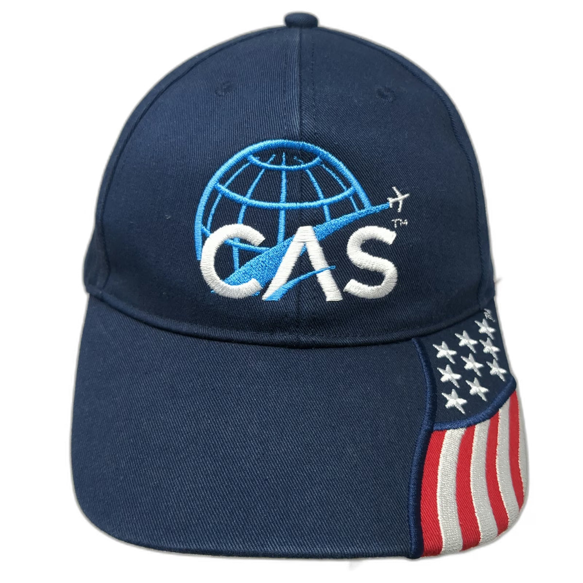 Rock Point Baseball Cap Blue One Size CAS Aviation American Flag Bill Hat Logo