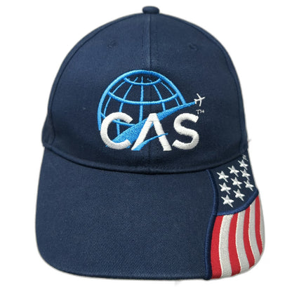 Rock Point Baseball Cap Blue One Size CAS Aviation American Flag Bill Hat Logo