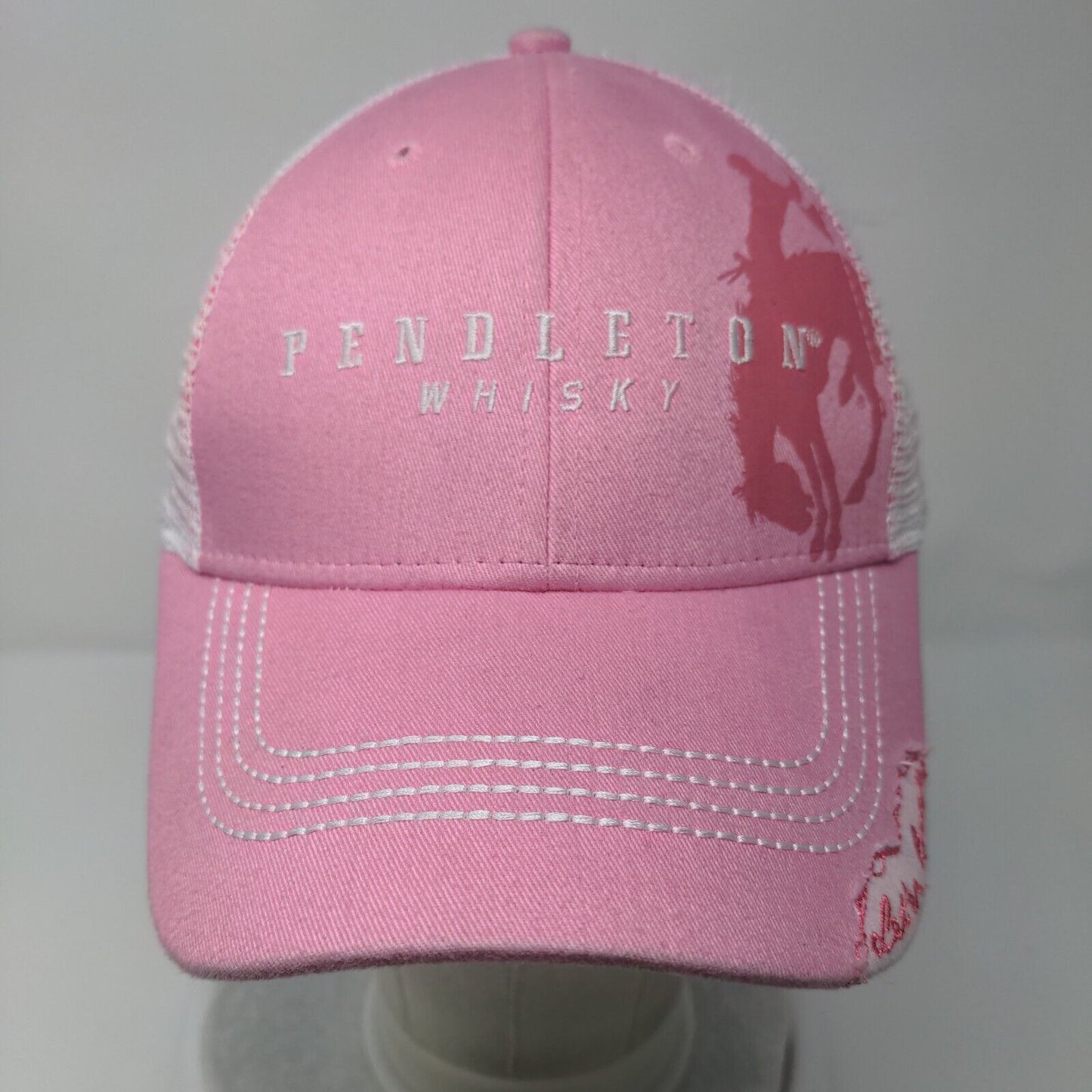 Pendleton Whisky Snapback Trucker Hat Pink One Size Mesh Back 6 Panel
