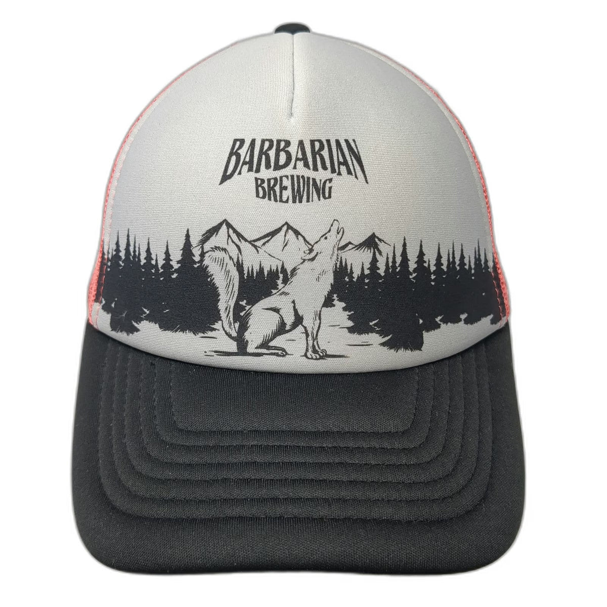 Brewery Branding Co. Trucker Hat Gray Orange One Size Barbarian Brewing Boise ID