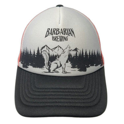 Brewery Branding Co. Trucker Hat Gray Orange One Size Barbarian Brewing Boise ID