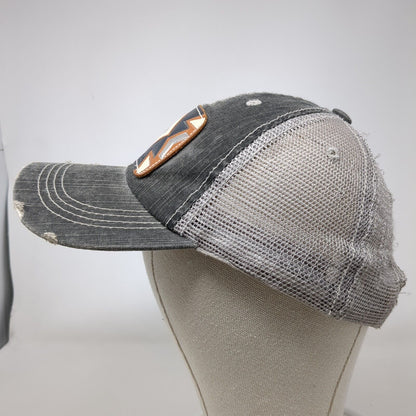 McIntire Saddlery Strapback Trucker Hat Gray OS Adjustable Distressed Mesh Back