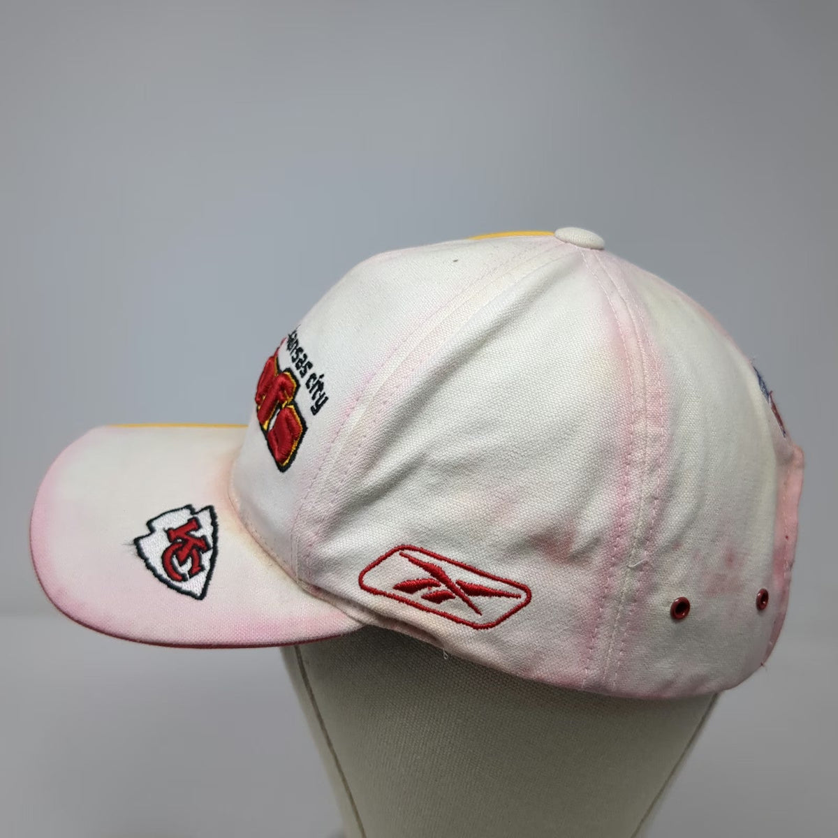 Reebok NFL Kansas City Chiefs White One Size Hat Cap Embroidered Strapback