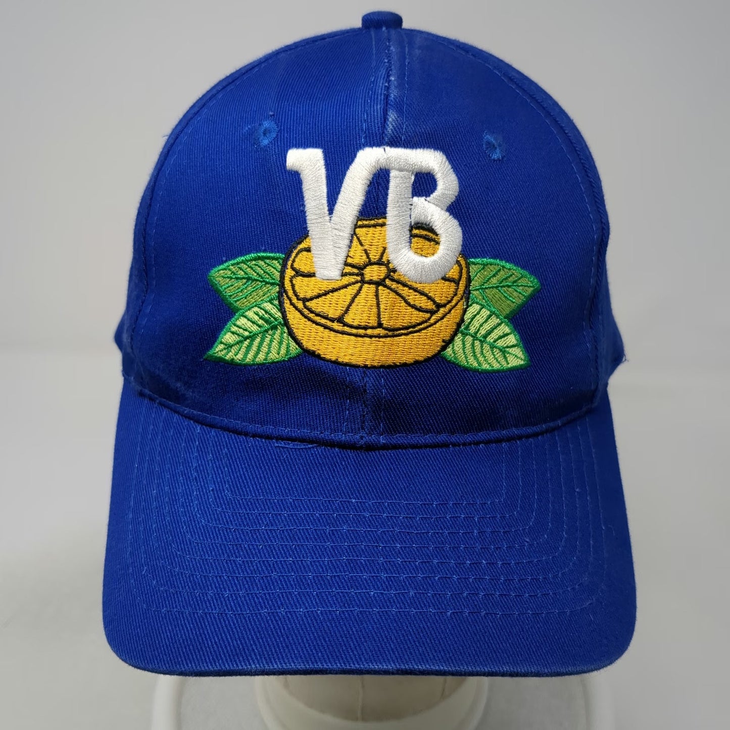 KC Snapback Hat Blue One Size Embroidered VB Lemon Graphic Structured Apparel