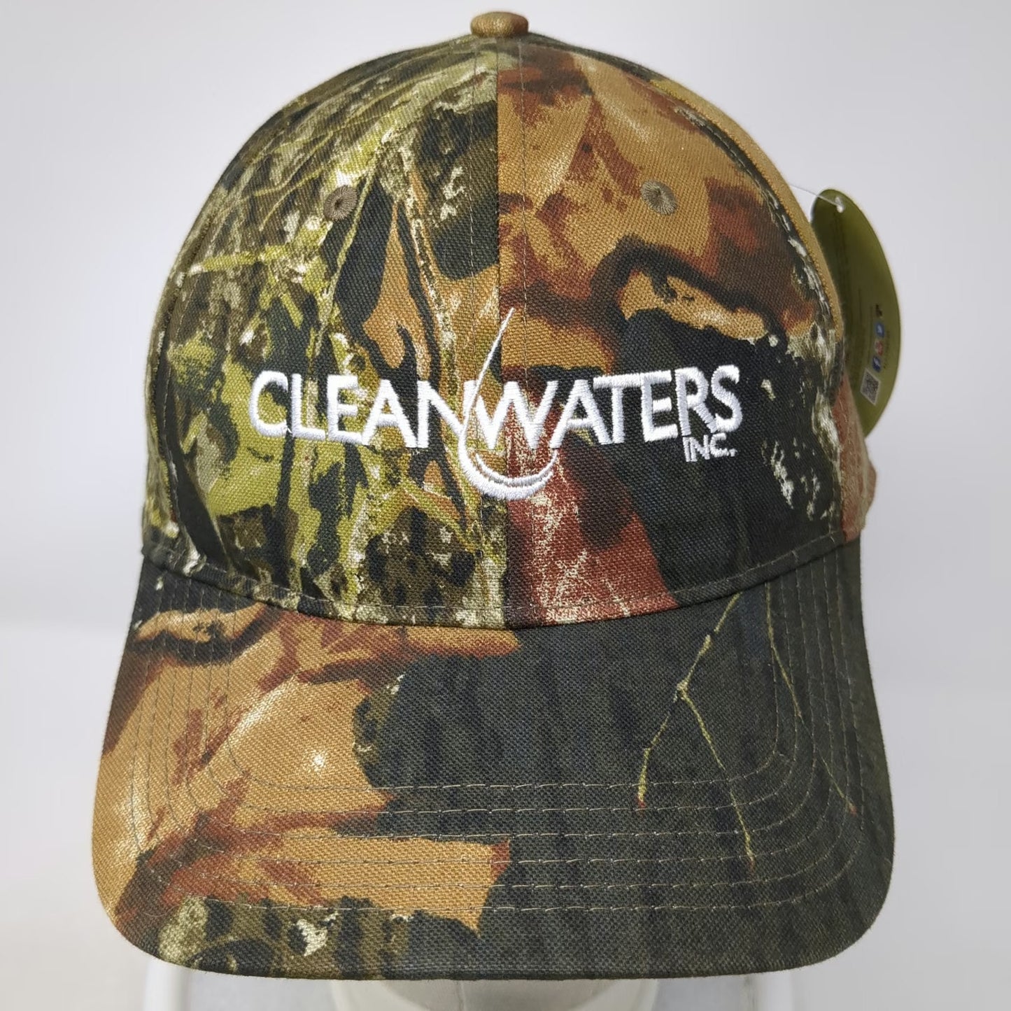 Outdoor Cap Snapback Green One Size Camo Clean Waters Inc Logo Fishing Work Hat