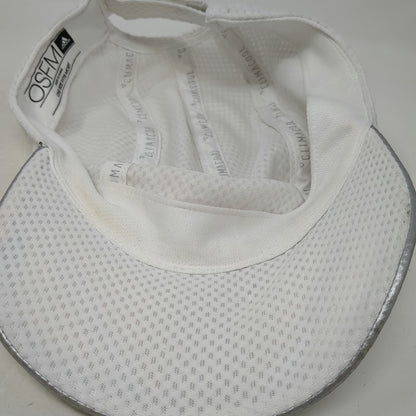 Adidas Baseball Cap White One Size Mesh Climacool Reflective Silver Logo Hat