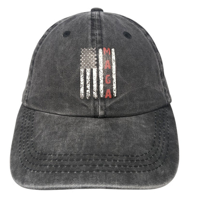 MAGA American Flag Slideback Hat Gray One Size Adjustable Ponytail